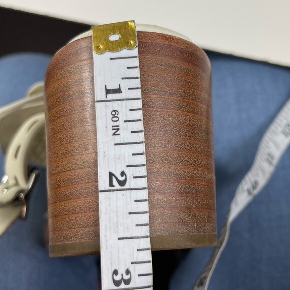 Rag & Bone Wyatt woven leather chunky mid heel slingback sandals ivory white 40 - Picture 16 of 16